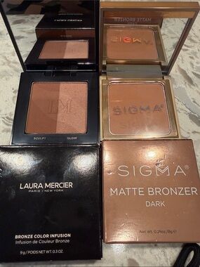laura mercier & Sigma set 2 Bronzers Glow & matte